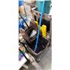 Image 2 : JANITORS CART, MOP AND BUCKET, WET FLOOR SIGN