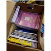 Image 2 : BOX OF SCHOOL SUPPLIES, PAPER, SPIRAL BOUND NOTEBOOKS