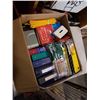 Image 2 : BOX OF SCHOOL SUPPLIES, PENCILS, BINDERS
