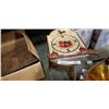Image 2 : BOX OF WOODEN COLLECTIBLES, STOOL AND CLOCK