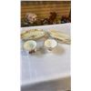 Image 2 : MYOTT GRAVY BOAT AND TRAY, 2 CHINA TEACUPS, PLATTERS AND VINTAGE IRON