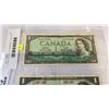 Image 2 : LAST 3 ISSUES OF CANADIAN  1 DOLLAR BILLS - 1954, 1967, 1973