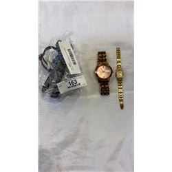 LADIES GUESS ROSE GOLD WATCH AND BAG OF VINTAGE WATCHES