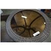 Image 2 : WICKER GLASSTOP PATIO TABLE AND CHAIR