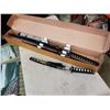 Image 1 : 3 PIECE SAMURAI SWORD SET WITH DRAGON SHEATHS AND STAND