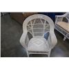 Image 8 : WHITE WICKER PATIO SOFA AND CHAIR