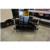 Image 2 : BLACK GLASS 3 TIER TV STAND