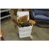 Image 1 : WICKER HAMPER WITH ARTIFICIAL FLORAL