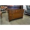 Image 2 : ANTIQUE OAK 5 DRAWER DRESSER WITH MIRROR