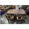 Image 3 : VINTAGE DINING TABLE WITH 6 CHAIRS
