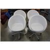 Image 1 : SET OF FOUR WHITE SWIVEL LEATHER LOOK BUCKET CHAIRS