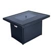 Image 3 : BRAND NEW RATTAN AND GLASS TOP FIRE TABLE RETAIL $999, POWDER COATED ALUMINUM FRAME, 55,000 BTU, CSA
