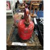 Image 2 : ANTIQUE JUST RITE METAL GAS CAN AND METAL GAS CAN