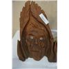 Image 2 : 2 WOOD CARVINGS, FISH AND FACE