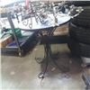 Image 2 : DECRATIVE ROUND METAL TABLE AND 3 CANDLEABRAS