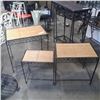 Image 2 : 3 METAL AND WOOD NESTING TABLES