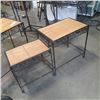 Image 3 : 3 METAL AND WOOD NESTING TABLES