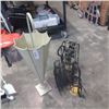 Image 1 : METAL UMBRELLA STAND AND 3 DECORATIVE METAL WINE BOTTLE HOLDERS