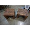 Image 1 : PAIR OF WOVEN ENDTABLES