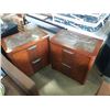 Image 1 : PAIR OF STONE INSERT 2 DRAWER ENDTABLES