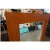 Image 2 : LARGE TEAK BEVELLED MIRROR APPX 4 X 3 FOOT