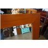 Image 3 : LARGE TEAK BEVELLED MIRROR APPX 4 X 3 FOOT