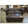Image 2 : LEATHER STUDDED SOFA AND OTTOMAN
