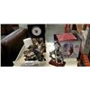 Image 1 : 2 TRAYS OF HOCKEY COLLECTABLES, FIGURE, GIRAFFE AND ANGEL