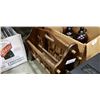 Image 2 : BOX OF VINTAGE BOTTLES AND MAGAZINE RACK