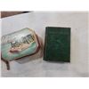 Image 2 : 2 VINTAGE TINS, LEATHER HOLSTER AND BRASS CLIPPER