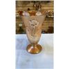 Image 8 : 2 PAPER MACHE FIGURES, CARNIVAL GLASS VASE, AND MID CENTURY VASE