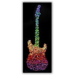 Patricia Govezensky- Original 3D Metal Art on Wood "Guitar"