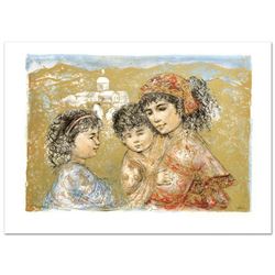 "Zalina with Aries and Ande" Limited Edition Lithograph by Edna Hibel (1917-2014), Numbered and Hand