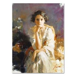 Pino (1939-2010), "Yellow Shawl" Artist Embellished Limited Edition on Canvas, AP Numbered and Hand 