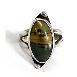 Sterling Silver Desert Jasper Ring, Size 6.75