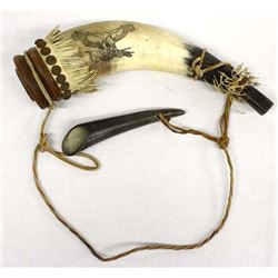 Scrimshaw Bullhorn Powderhorn