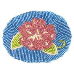 Shoshone Beaded Rose Patch on Leather
