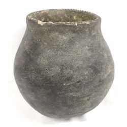 Pre Columbian Incised Rim Pottery Jar