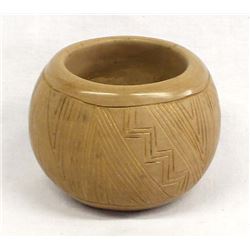 San Juan Carved Pottery Bowl by Tomasita Montoya
