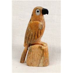 Zuni Carved Stone Parrot Fetish by Fenton Luna