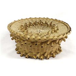 Vintage Native American Penobscot Lidded Basket