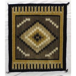 Native American Navajo Wool Textile Rug, Toadlena