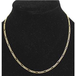 14K Yellow Gold Figaro Link Chain Necklace