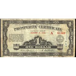 A-1  1936  $1  Prosperity Certificate  