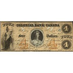 The Colonial Bank of Canada  1859  $4  