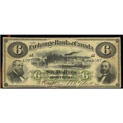 A UNIQUE $6 NOTE!    The Exchange Bank 