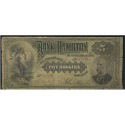 Bank of Hamilton, $5  1892  CH-345-16-0