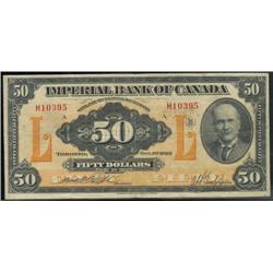 The Imperial Bank of Canada, $50  1923 