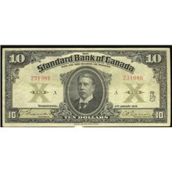 The Standard Bank of Canada  1919  $10 