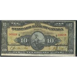 The Standard Bank of Canada  1924  $10 